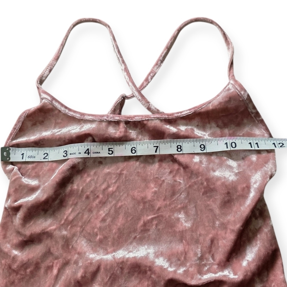 🔥5 FOR $25🔥Full Tilt Crushed Velvet Bodysuit, Blush Pink, Size M - Picture 9 of 12